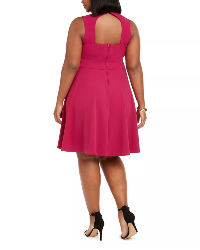 B Darlin Women s Plus Skater Mini Fit Flare Dress Berry Size 22W P